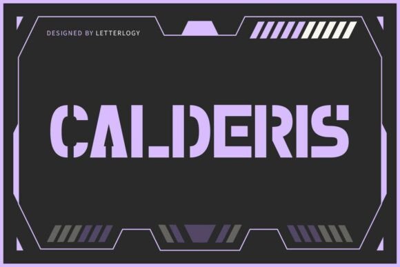 Calderis – A Futuristic Stencil Display Font for Creative Projects