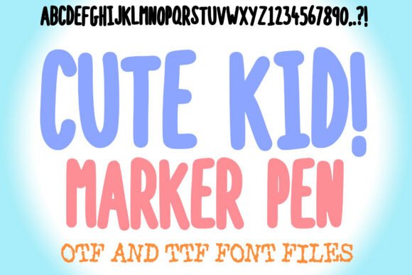 Cute Kid Marker Pen Font for Whimsical Design