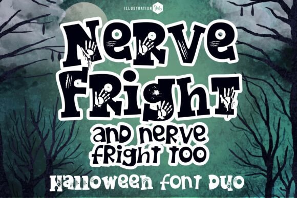 Nerve Fright Duo for Halloween Typography and Display Fonts